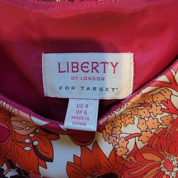 Liberty of London for Target Pink Floral Retro Sheath Dress, size 4. - Picture 3 of 4